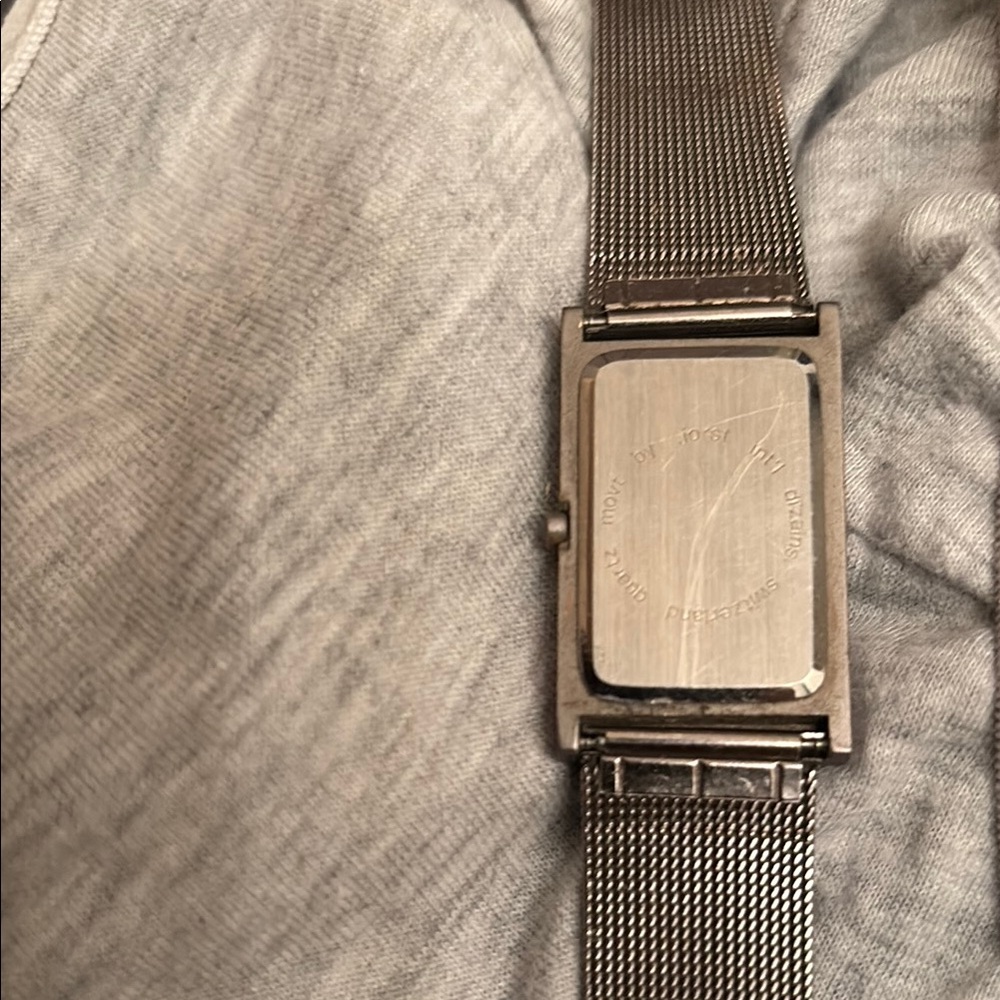 Silver Rectangular Mesh Watch - image 3